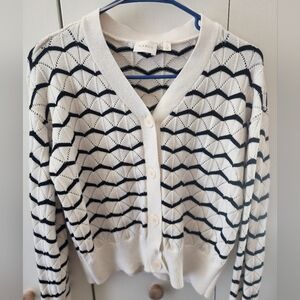 Cyrus Women's Textured Black and White Sweater